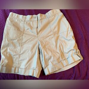 Karen Scott tan shorts - size 12 - elastic at top on sides only